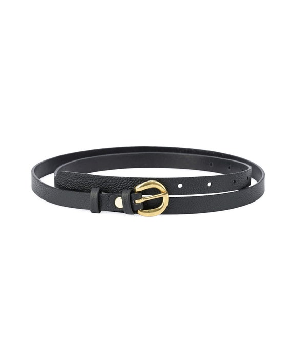 Black Belt With Gold Buckle Belt for Children Boys Belts Brass Buckle Belt  Girls Leather Belt Leather Belt for Kids 