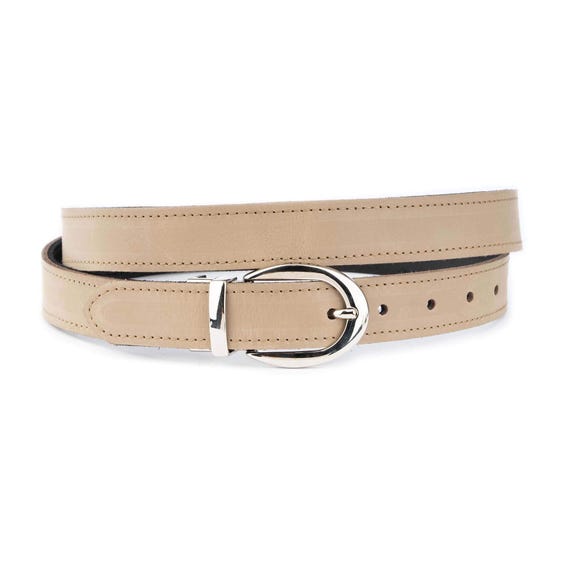 Ladies Reversible Belt Taupe Black Genuine Leather With Nickel Buckle Womens Double Sided Dress Belt 30 Mm Etsy Canada