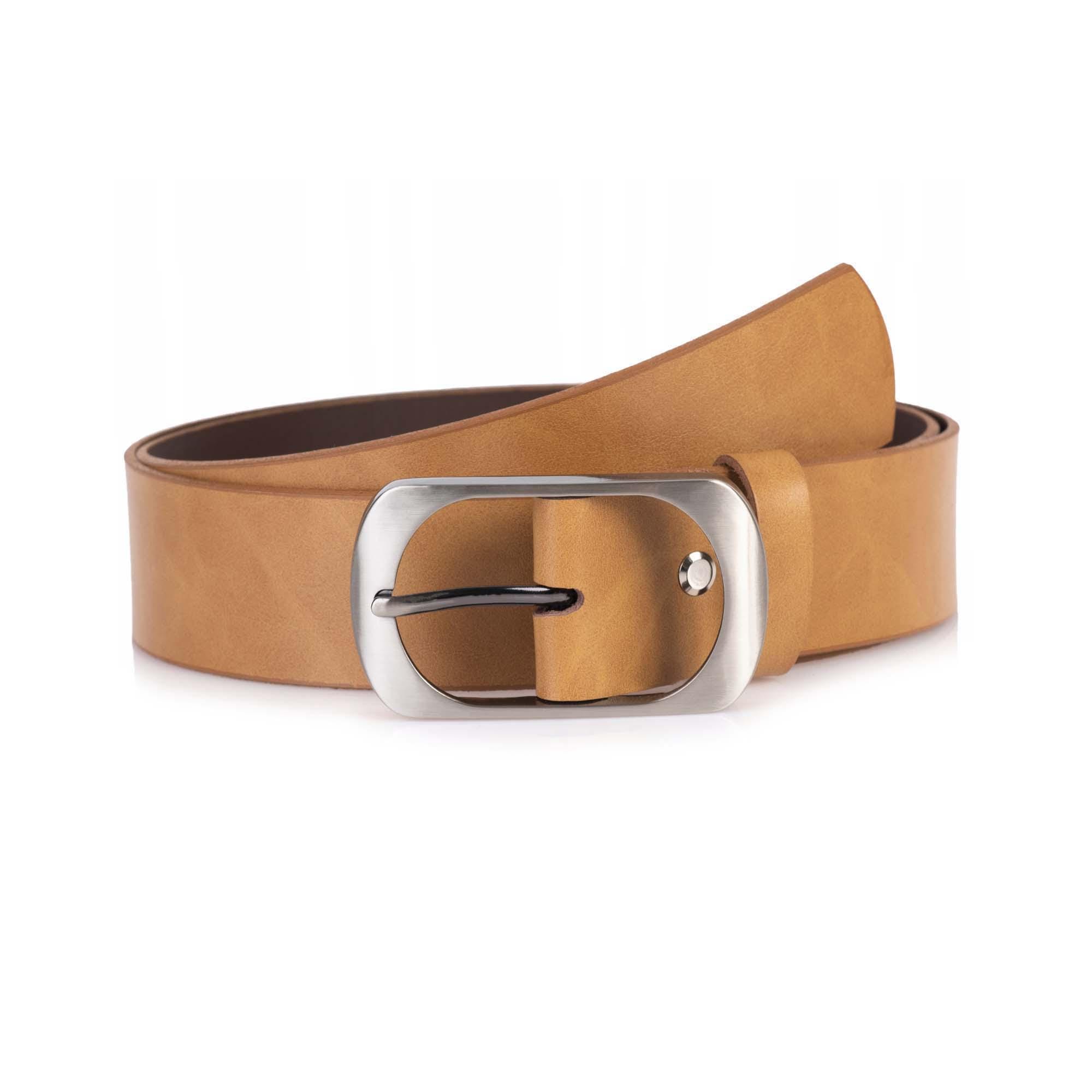 Leatherock Tan/ Camel Leather Wide Belt with Heavyduty Silver Buckle From Spain Cognac Tan Leather Belt – Gentleman main image 4