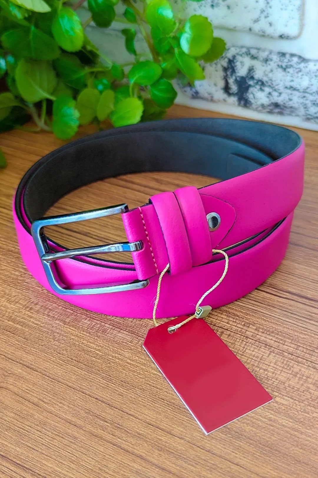 pink suede belt