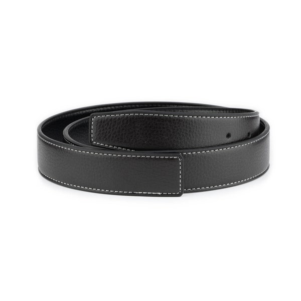 Dark Brown Vegan Belt Strap For Buckles Reversible 38 Mm Replacement Leather Belt Strap For Dress