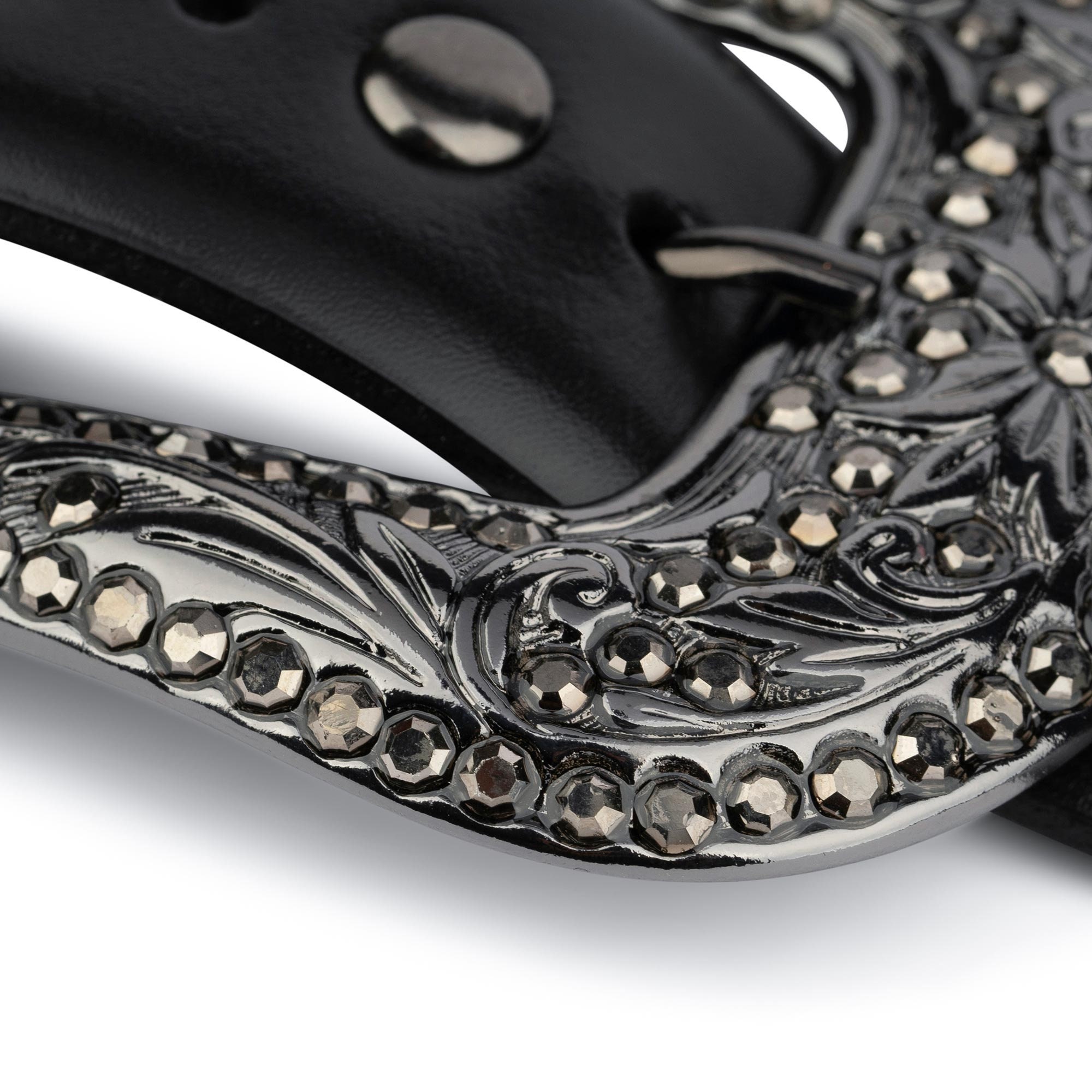 Cinturón de strass de cintura punk a la moda, color negro, tamaño 105