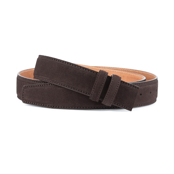 Lino Dark Brown Suede Leather Belt