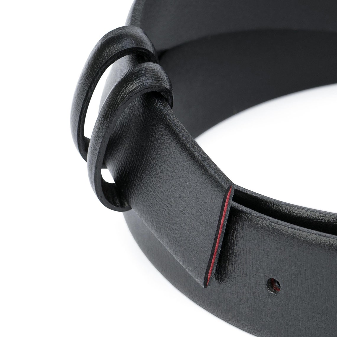 35 Mm Black Leather Belt Without Buckle Mens Replacement Belt Etsy