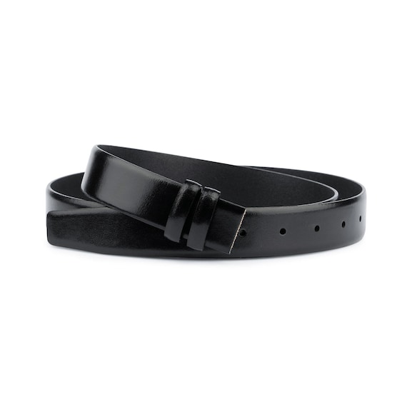 Black Leather Belt With No Buckle Mens Belts for Buckles 1 1 8