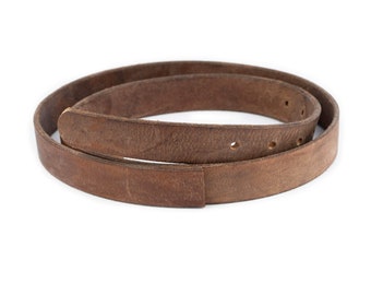 Remplacement du bracelet en cuir de ceinture marron clair - Ébauches de ceinture en cuir de 25 mm - Sangle de ceinture marron - Sangle de ceinture pour homme sans boucle