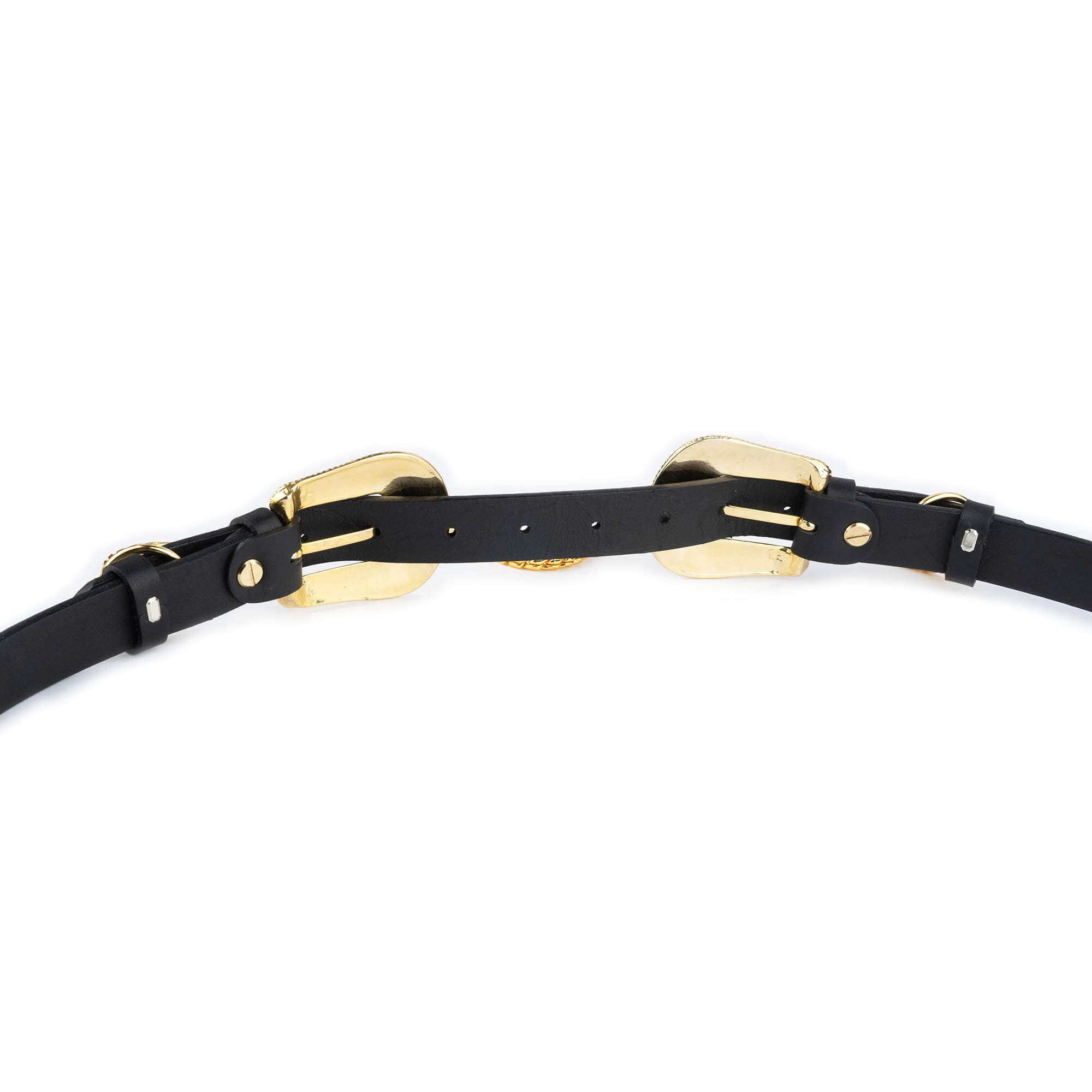 Double Buckle Black Western Womens  Belt Gold Tone Buckles IMG_8442.jpg?v=1725041750&  main image 2
