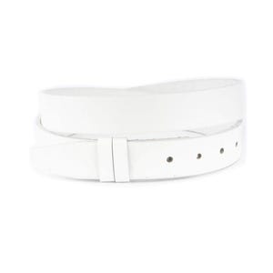 Correia de couro de búfalo branco para substituição de cinto, tira de cinto ajustável de couro legítimo com ponta cortada, 30 mm