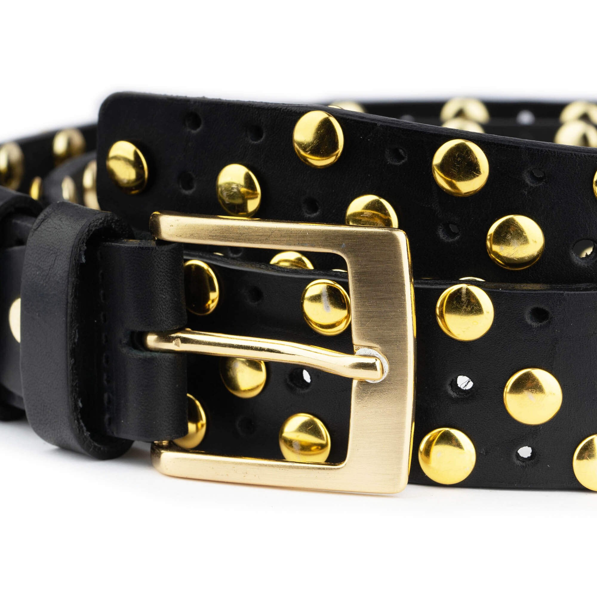 Black Gold Studded Belt Mens Black Gold Buckle Belt 4.0 Cm Wide Leather Stud Belt Thick Womens Studded Belt Men s Belt for Jeans Etsy UK