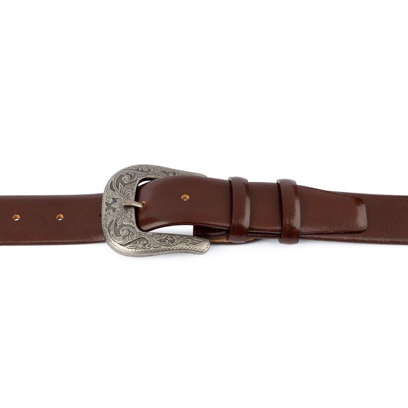 Western Belt Cowboy Belt Men's Brown Leather Belt Cognac Etsy New Zealand