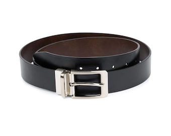 Cinturón reversible de cuero para hombre - Cinturón reversible para hombre - Cinturón reversible marrón negro - Cinturón de cuero reversible - Cinturón para hombre para traje