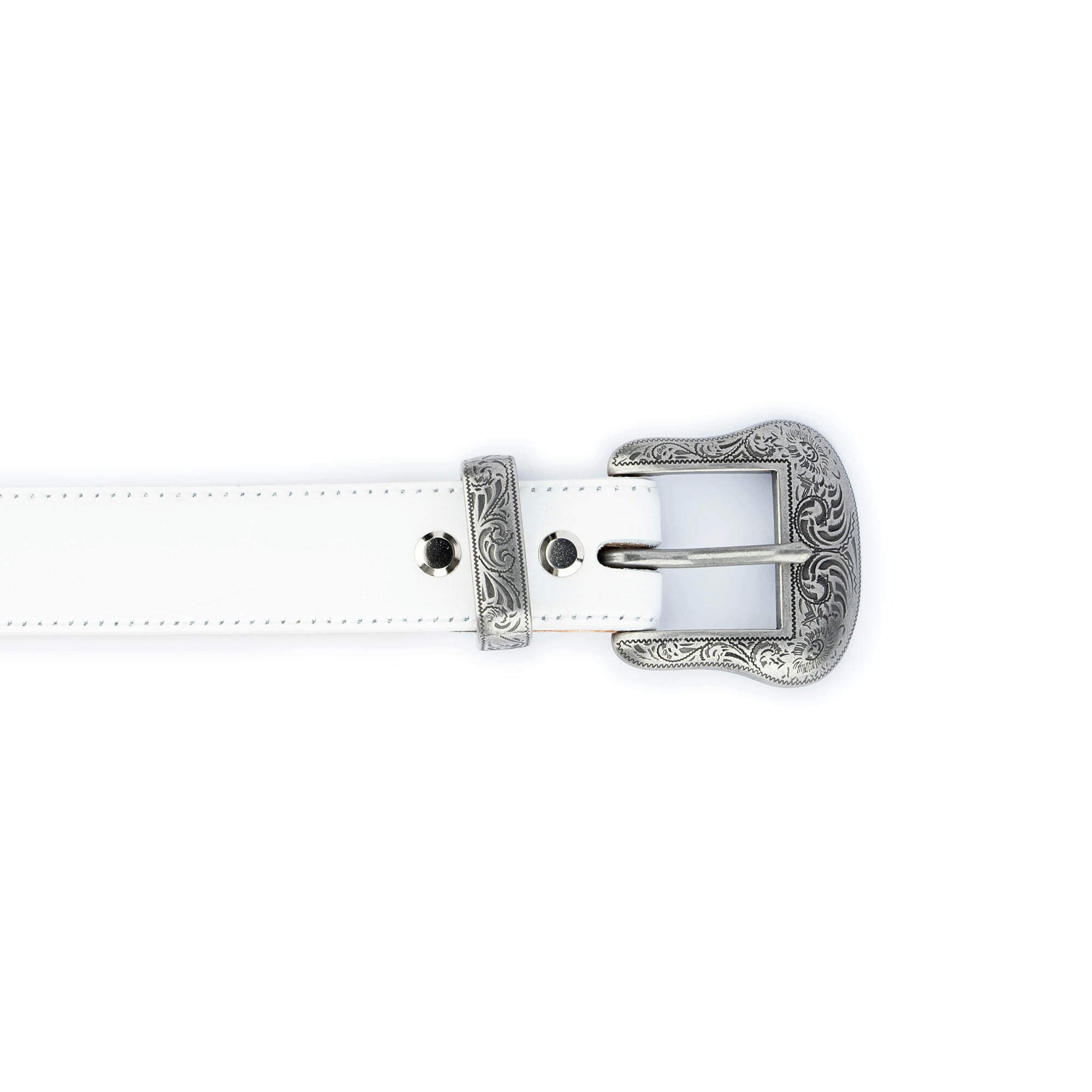 小物 rurumu.double buckle belt White Western Belt Double Buckle - White Double Buckle Belt Womens