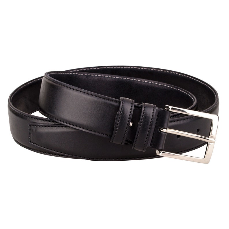 casual black leather belt