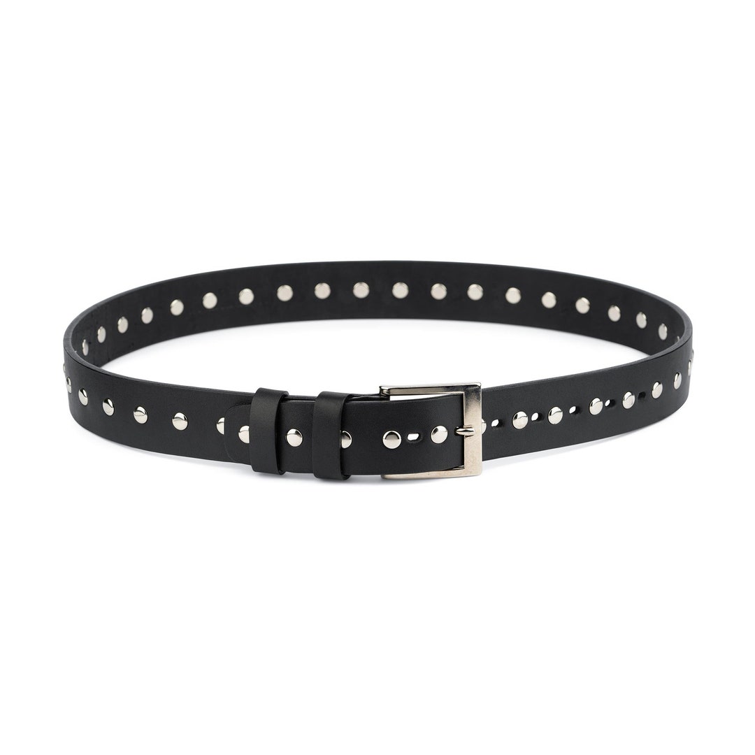 Black Studded Belt Studded Leather Belt Mens Studded Belt - Etsy