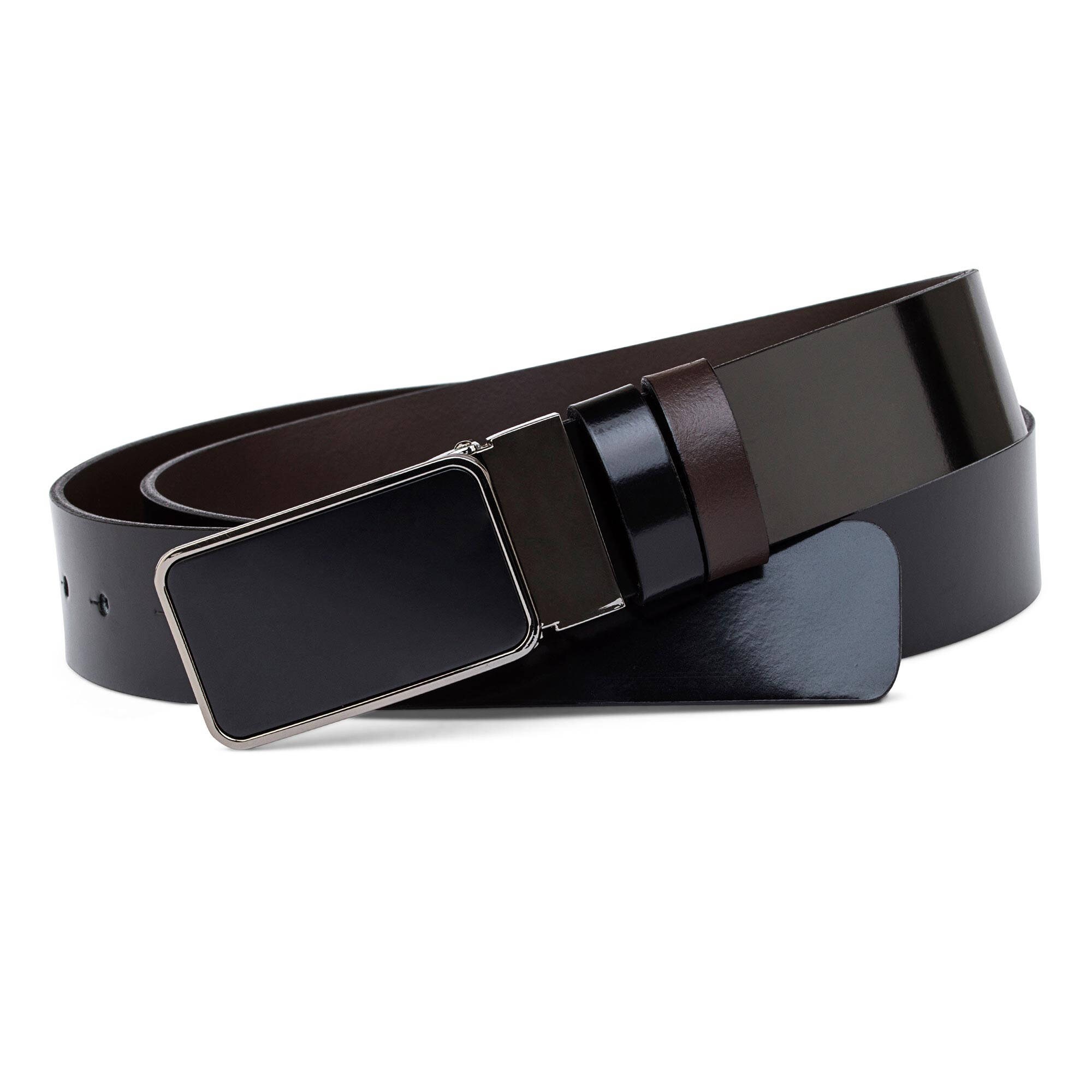 Black patent leather belt Mens belts Reversible belt Black Etsy
