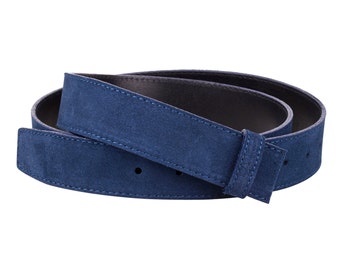 Blue Suede Leather Belt Men's Belts Navy Dress Suit | Etsy