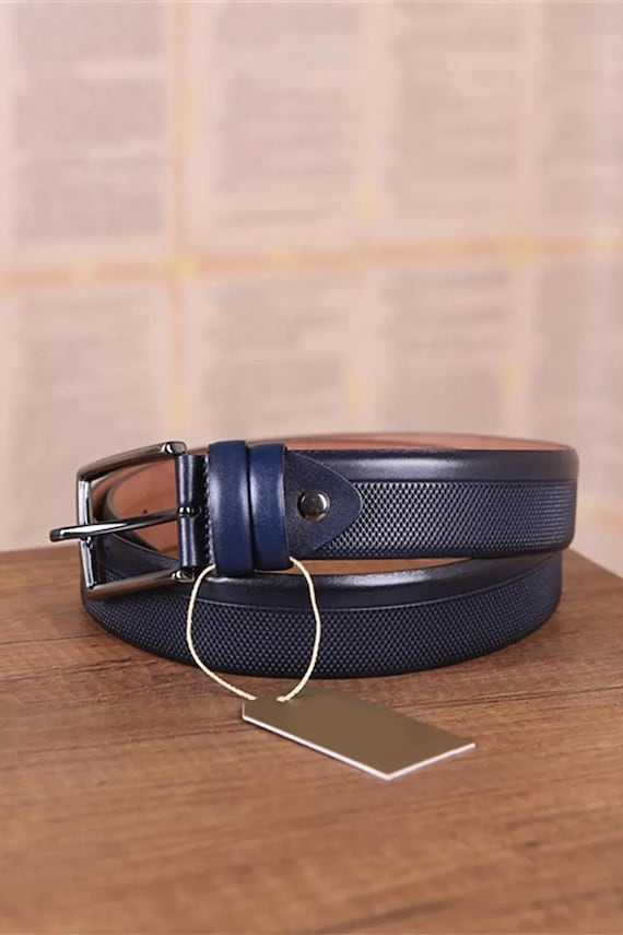 Cintura blu buona per abito da uomo Cintura da uomo elegante in