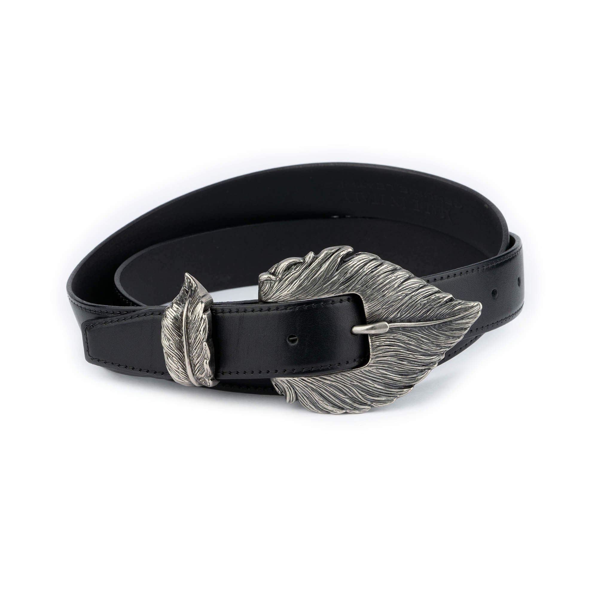 Womens Leather Belt With Leaf Buckle - Belt for Lady  display picture 1