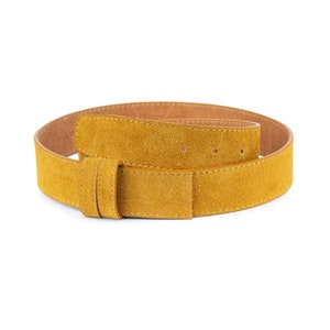 Sostituzione cinturino per cintura in pelle scamosciata color cammello da 1,5 pollici - Cinturino in pelle per cintura - Cinturino in pelle per cintura da uomo - Cintura in pelle scamosciata marrone chiaro