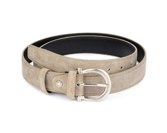 Womens Taupe Belt - Taupe Suede Belt - Womens Suede Belt - Womens Belt Leather - Women&#39;s Genuine Leather Belt