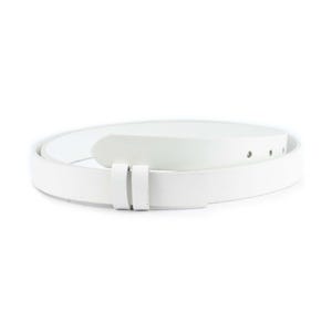Correia de substituição de couro de búfalo branco de 1 polegada para fivelas, correia de cinto ajustável com ponta cortada sem fivela