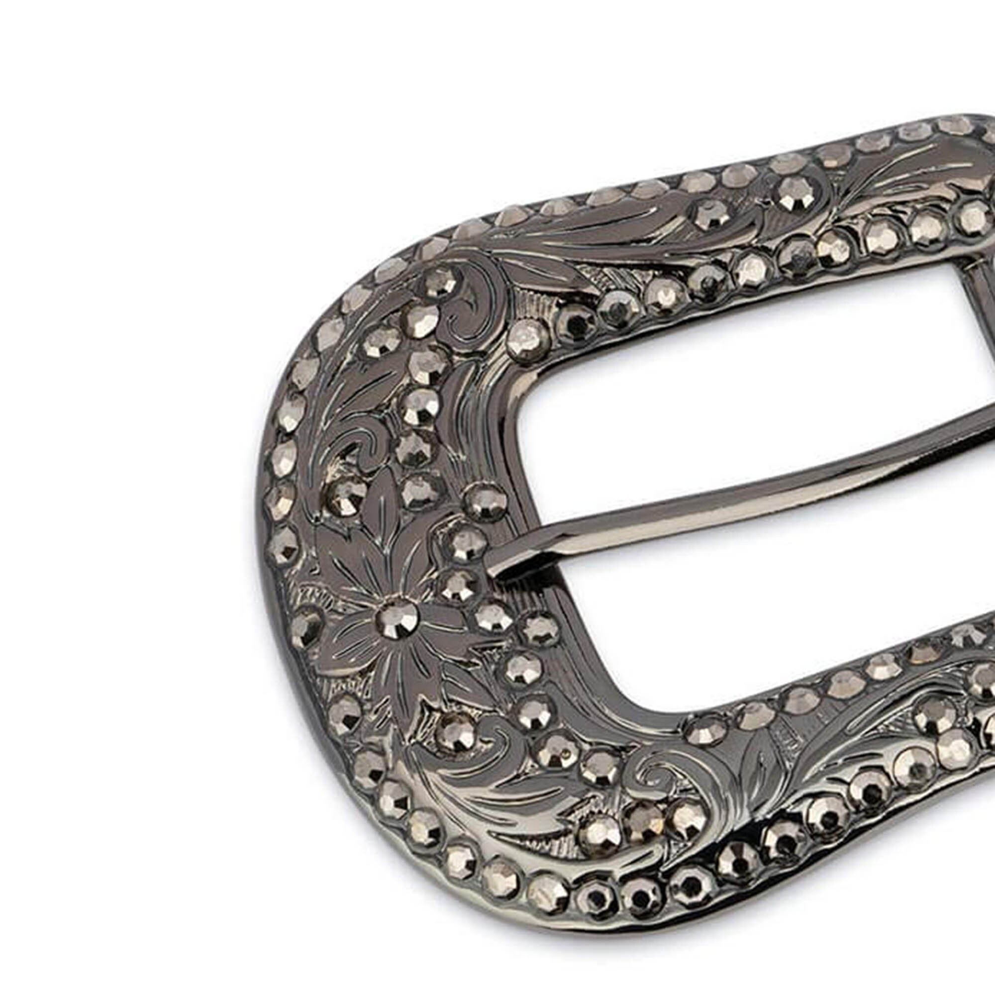 Cintura Western Con Strass Uomo Donna - Pelle PU Vintage Con Fibbia Rimovibile, Regalo Stile Cowboy