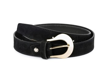 ベルト DOFFJASON Suede western belt BLACK DJ23FWCBT005BLK Suede Western Hard Leather Belt BLACK - DOFFJASON