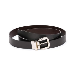 Women's Reversible Belt - Black Brown Belt - Reversible Belt Women - Leather Belt - Reversible Brown Black Belt - Reversible Belt Buckles