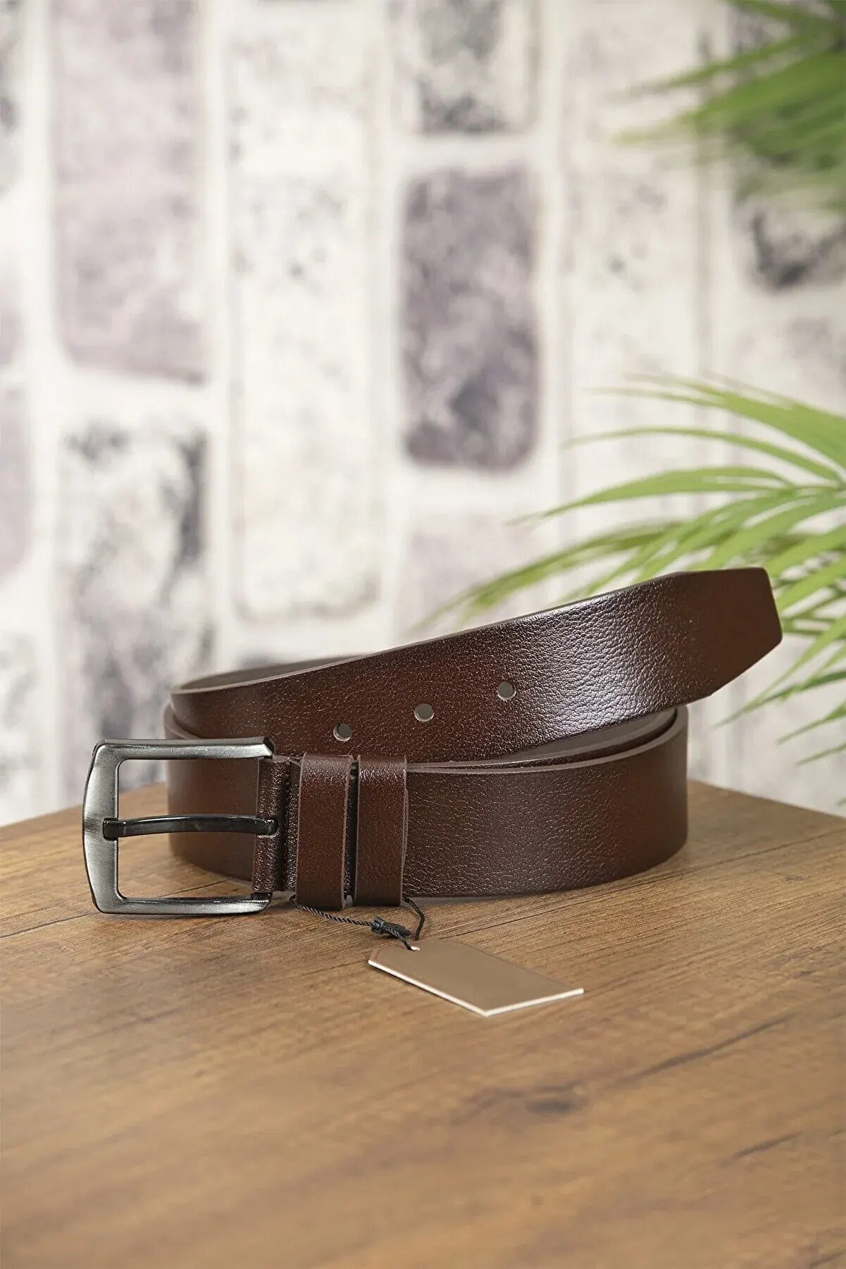 Cintura uomo alta 40 in cuoio scuro Marrone/Castagno | Acciaio