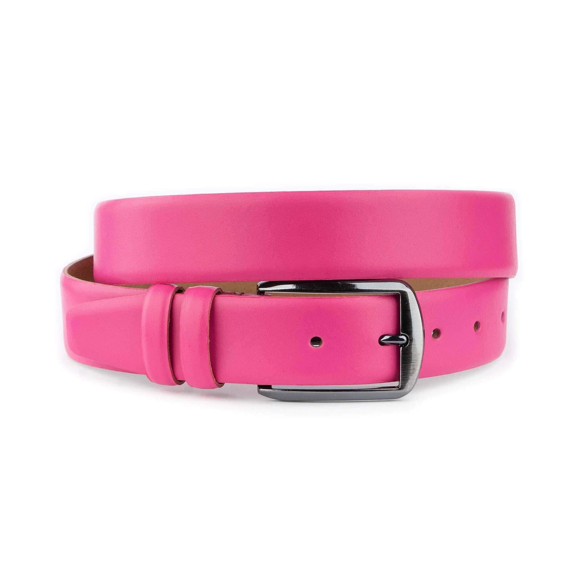 Ladies Summer Belts Pink Leather High Quality Jeans Genuine 