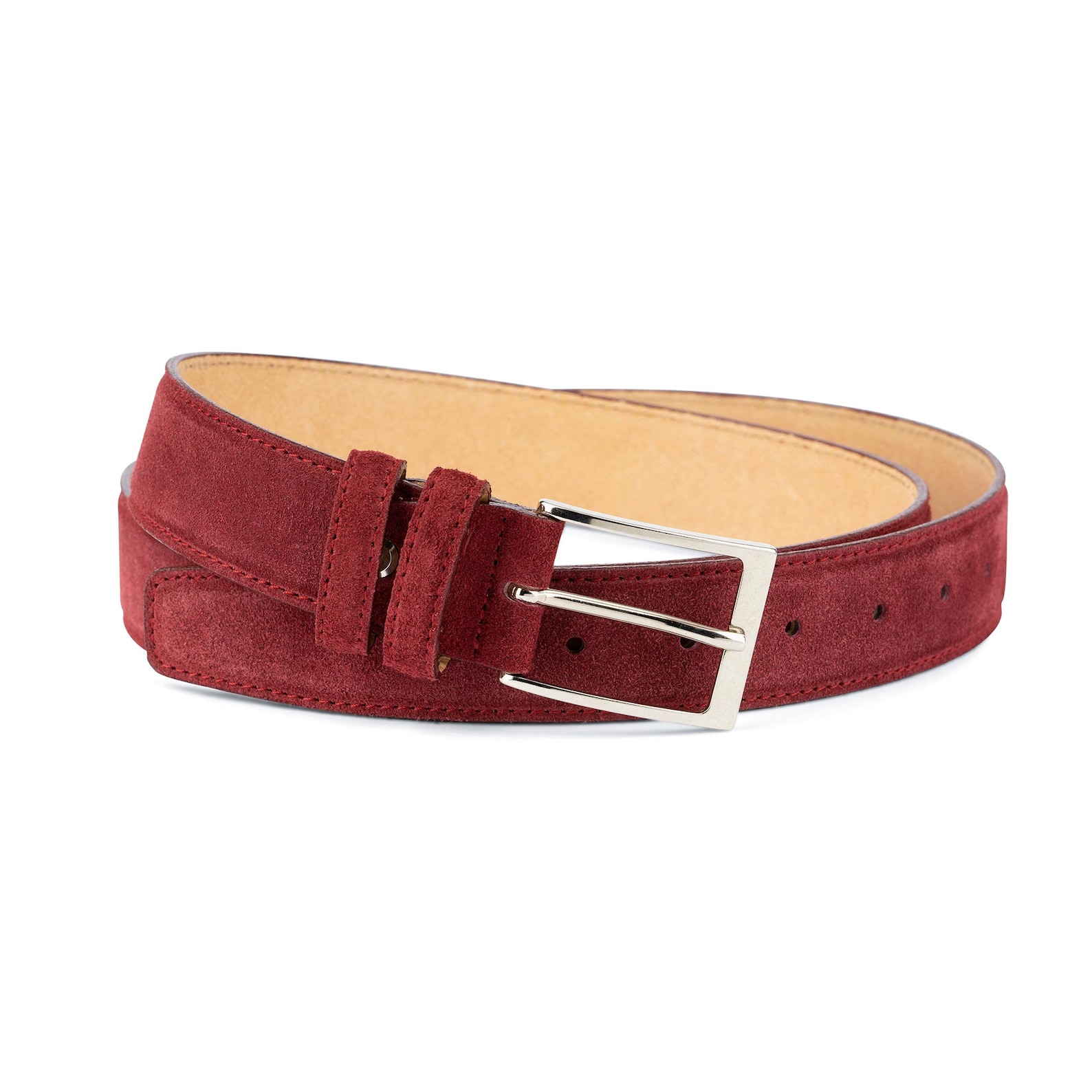 Burgundy Belt Mens Belts Leather With Buckle Genuine Suede for - Etsy