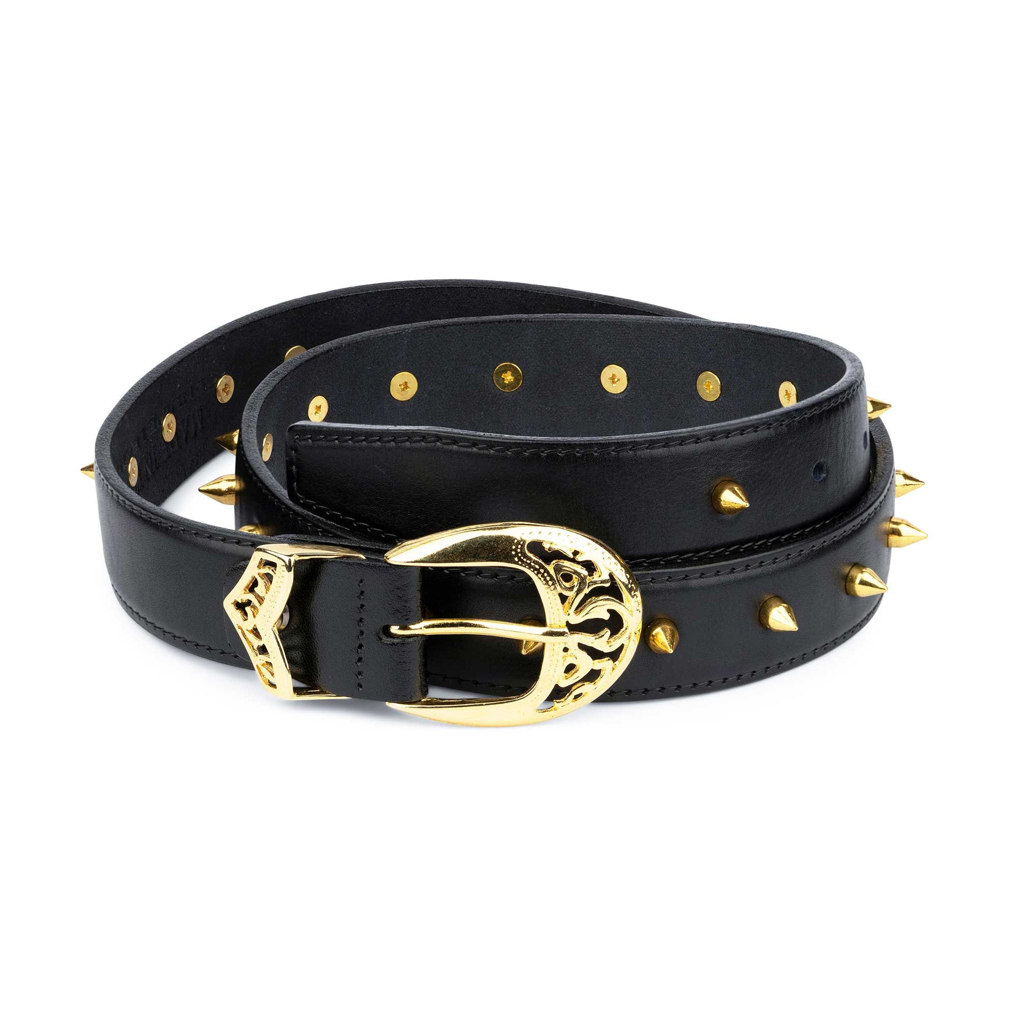 Gold Spiked Belt Womens Studded Belt Studded Leather Belt Etsy Australia