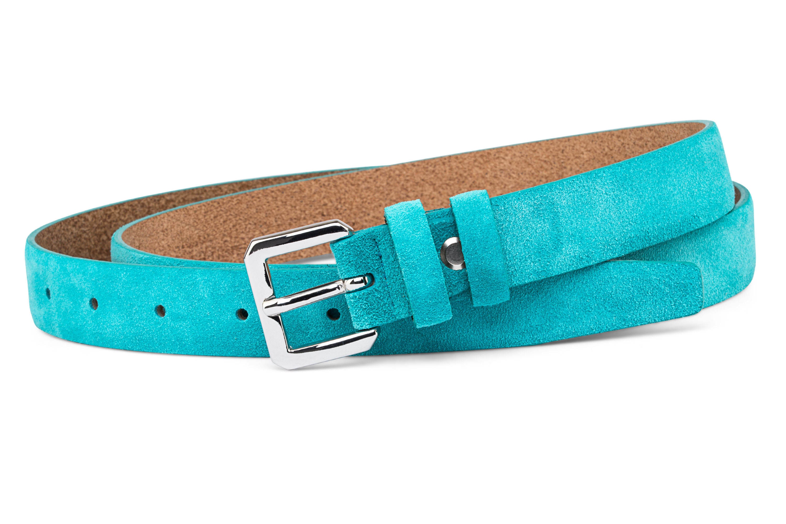 Turquoise belts for women Italian suede belt Skinny belt Thin | Etsy