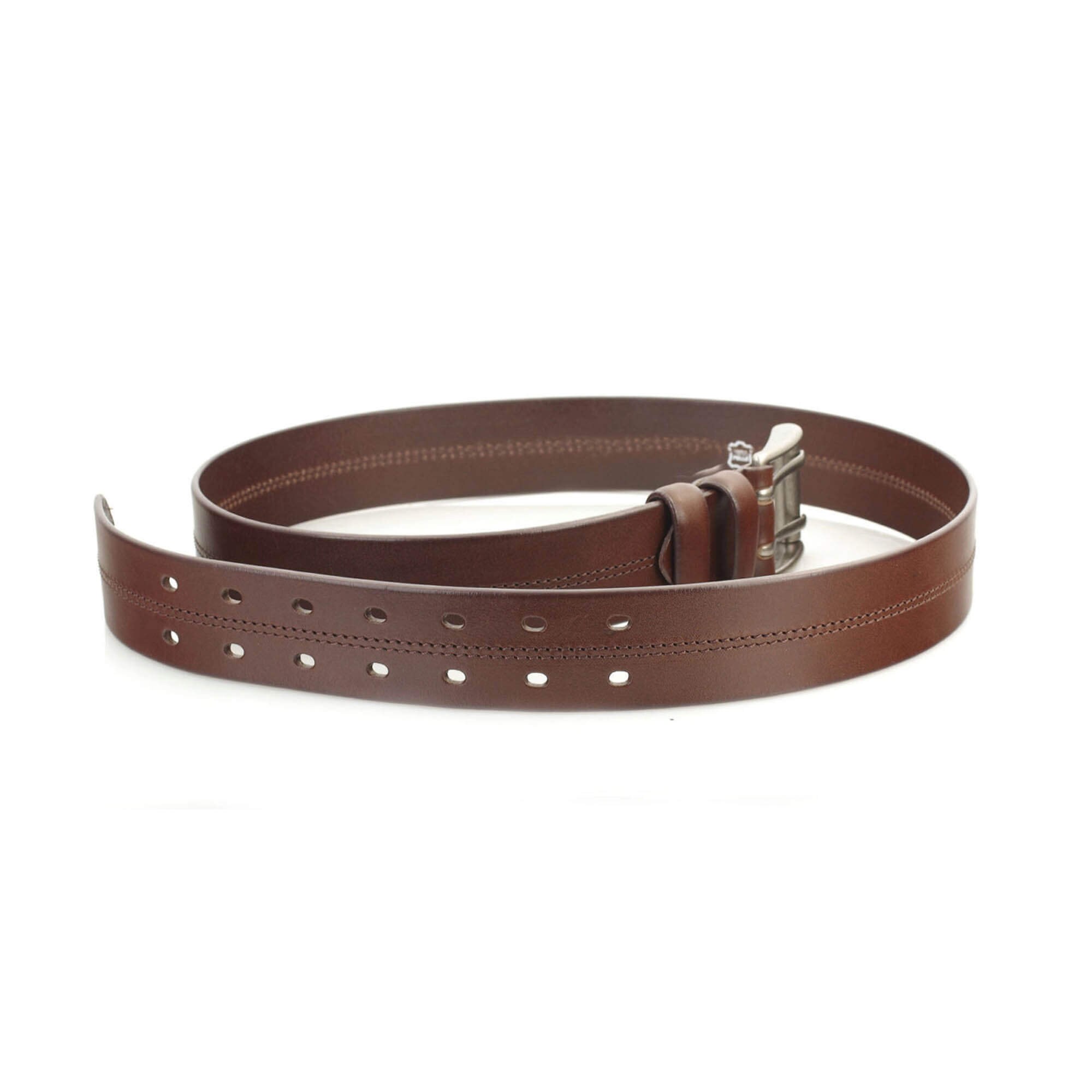 Dark Brown Two Hole Belt for Jeans Double Prong Heavy Duty