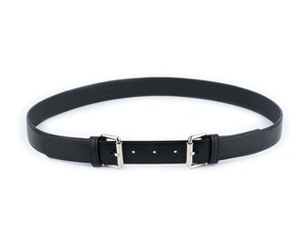 ダブルバックルベルト（シルバーバックルローラー付き） - フル