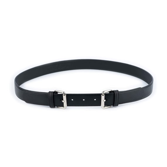 Double Buckle Belt With Silver Buckle Roller - Full Grain  display picture 1