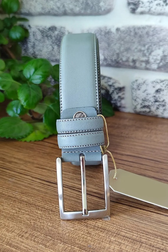 RAINSMORE Cintura da Uomo Pelle Cinta Uomo Nera 115CM 125CM 135CM Abiti, Jeans, Lavoro Casual Cinture Larghezza 3.3CM con Confezione Regalo