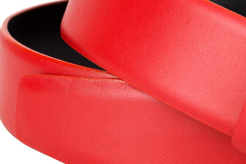 Womens Red Leather Belt Genuine Italian Leather Mens Belts | Etsy