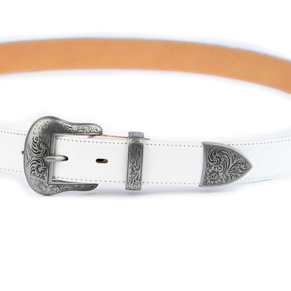 小物 rurumu.double buckle belt White Western Belt Double Buckle - White Double Buckle Belt Womens
