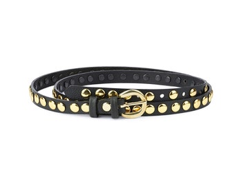 ANN DEMEULEMEESTER ベルト　スタッズベルト ANN DEMEULEMEESTER ヴィンテージ スタッズ レザーベルト ゴシック