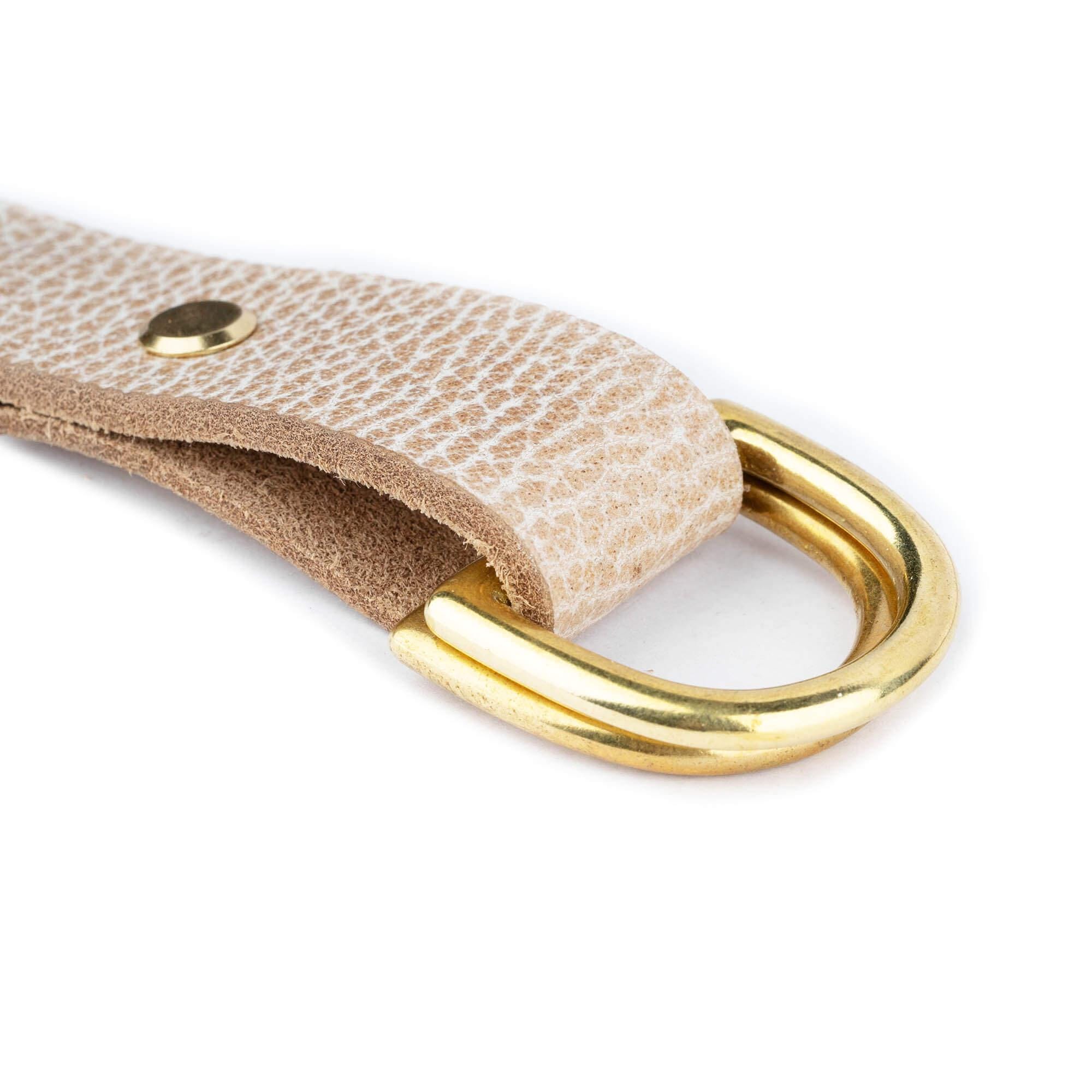 Women Gold Double D Ring Buckle Belt Handmade Natural Pebble  display picture 2