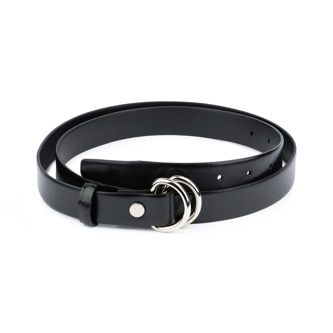 Mens D Ring Belt Black Leather D Ring Belt Double Loop - Etsy