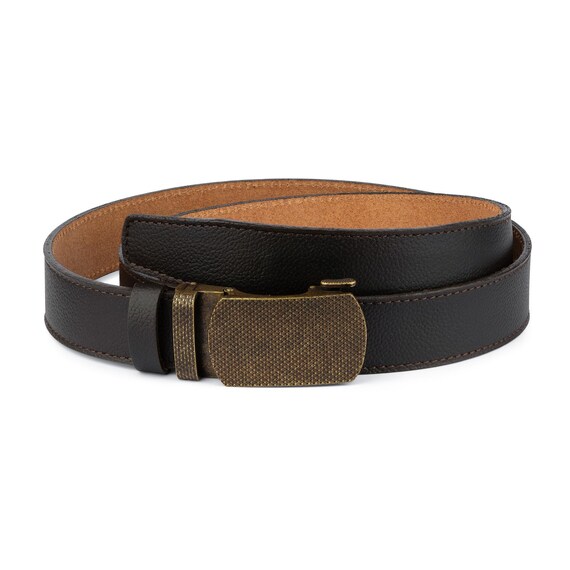 Dark Brown Belt With Bronze Buckle Comfort Click Belt Mens Ratchet