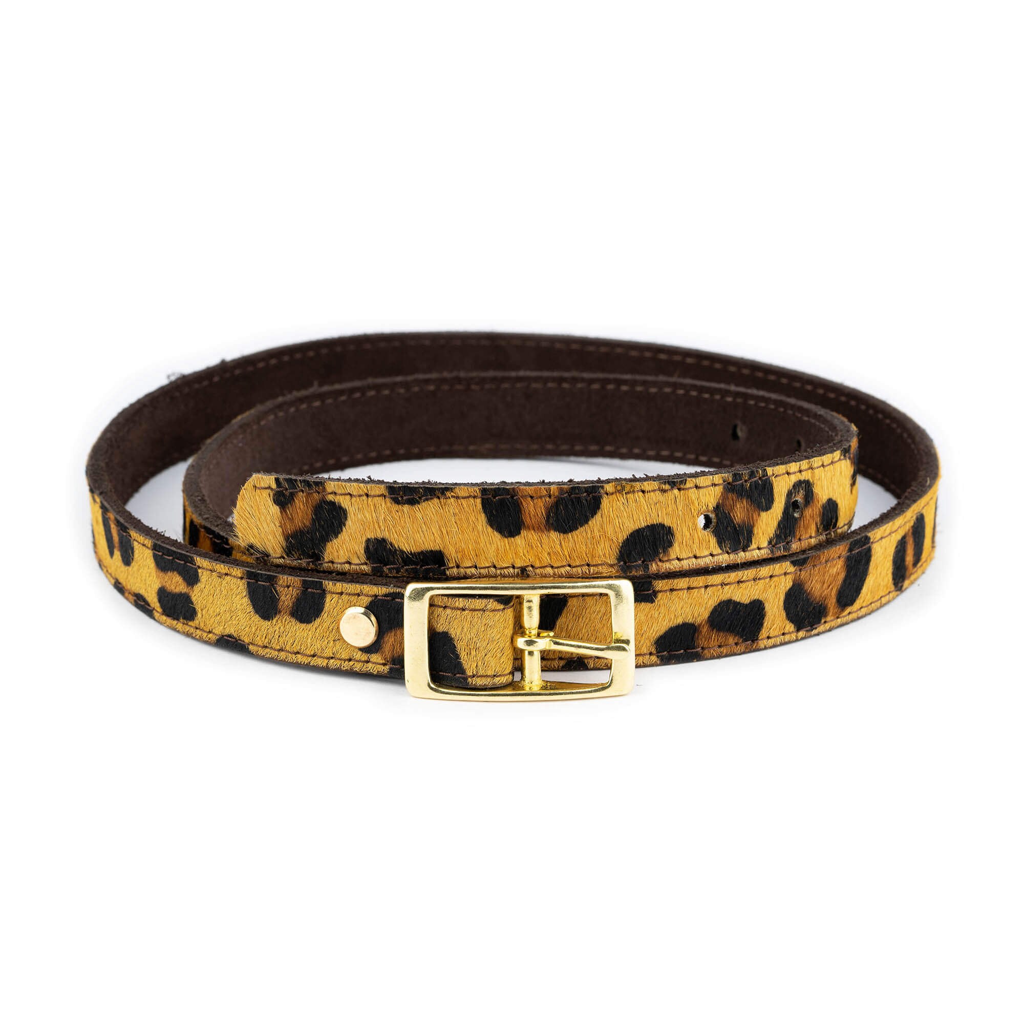 Leopard Print Belt with Gold Buckle Gold Buckle Belt | Multi Classic Leopard | BRAHMIN main image 3