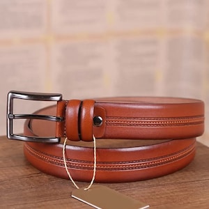 light brown mens dress belt Dress Belt - Cognac main image 0