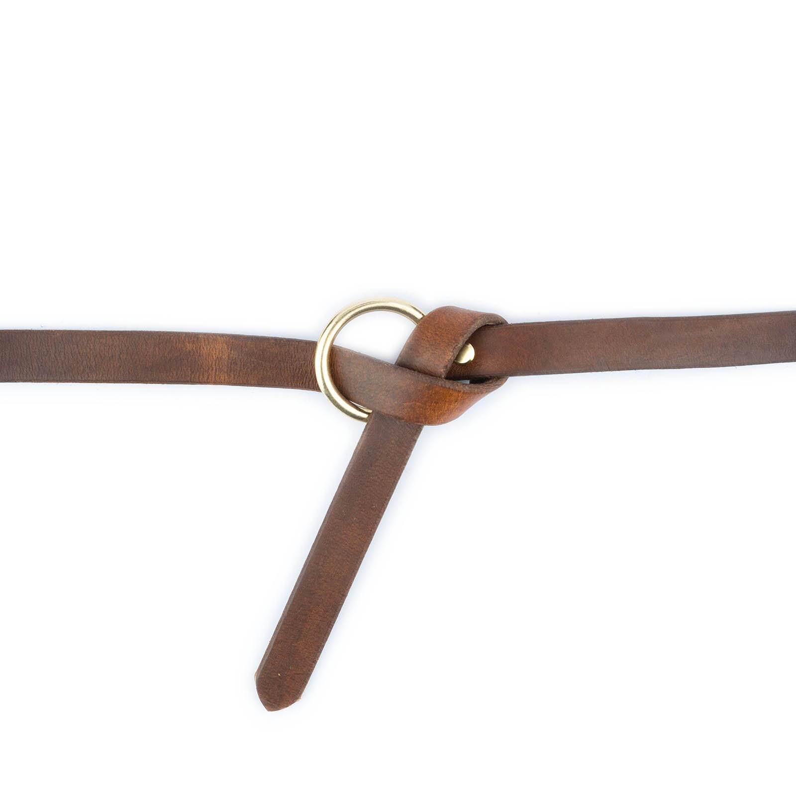 Gold Ring Buckle Thin genuine Leather Belt tan & Brown Buy Light Tan Leather Belt With Gold Italian Buckle  main image 2