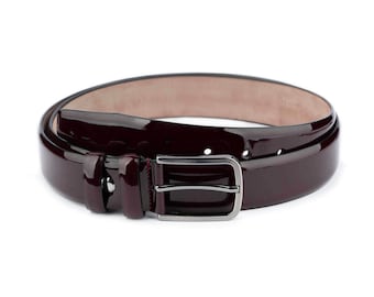 Ann Taylor Black Patent Leather Silver Link Equestrian Belt  display picture 1