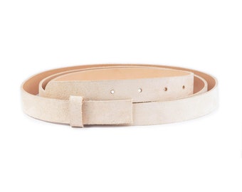 Natural Color Suede Leather Belt Strap Replacement For Buckles Real Leather Women Belt Strap For Dresses Thin 25 Mm