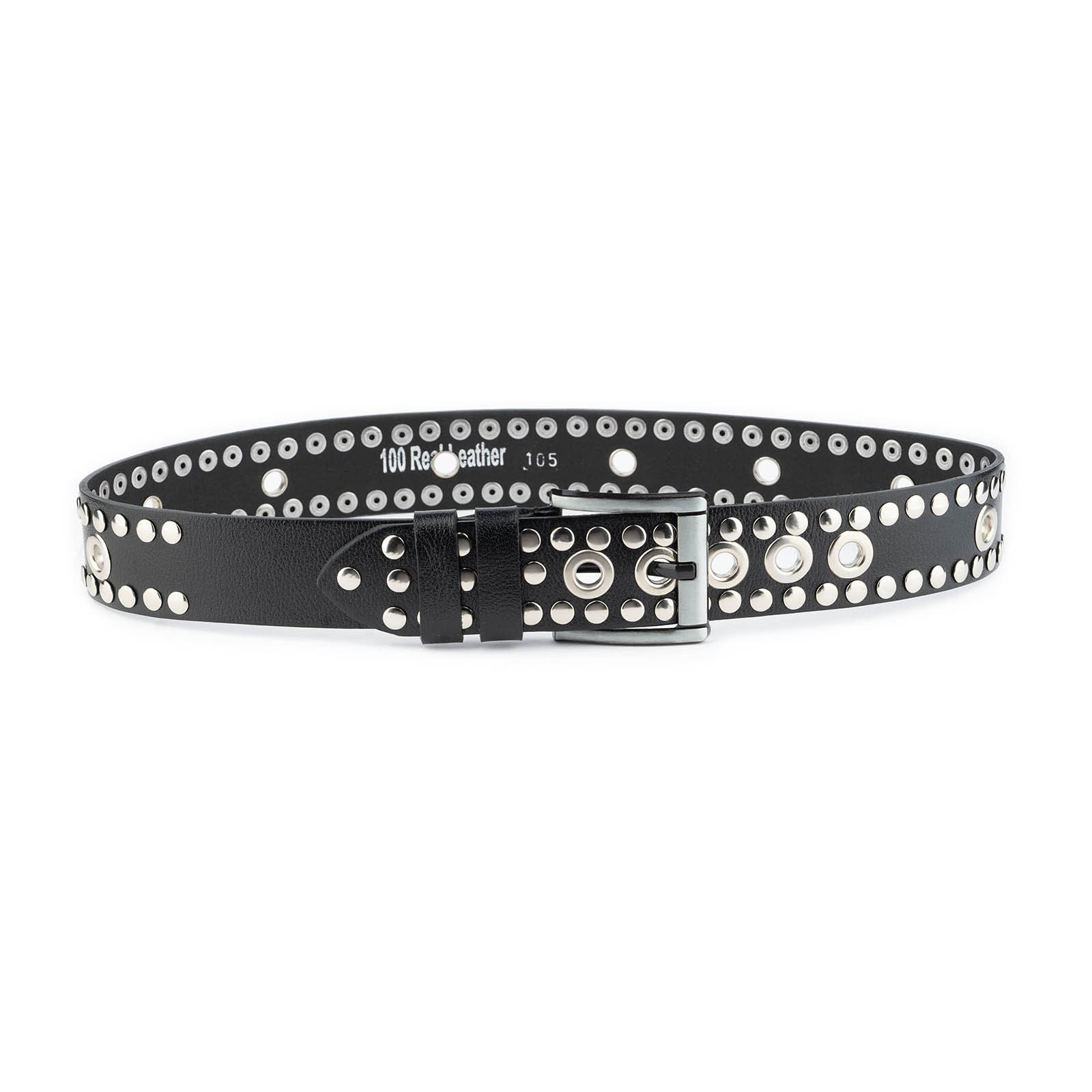 VINTAGE genuine LEATHER and metal EYELET belt grommet studs Wms size Large s-l1200.jpg main image 3