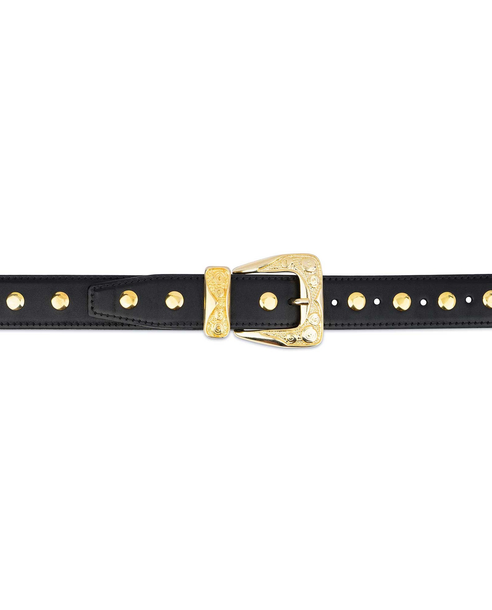 Gold Studded Belt Black Gold Studded Belt Studded Leather Etsy UK